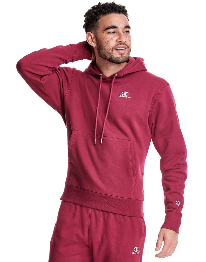 Sudadera Con Capucha Champion Hombre - Classic Fleece Embroidered Applique Logo ( Rojas Oscuro ) 867